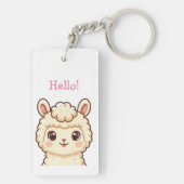 Porte-clés Conception d'illustration de lama mignon (Dos)