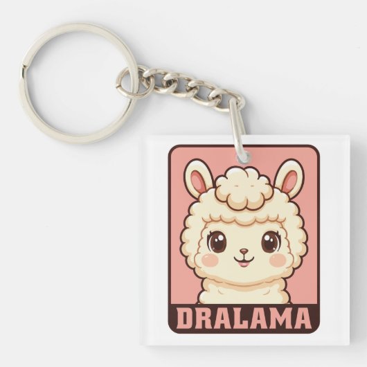 Porte-clés Conception d'illustration de lama mignon (Devant)