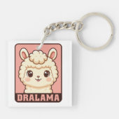 Porte-clés Conception d'illustration de lama mignon (Dos)