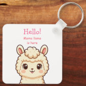 Porte-clés Conception d'illustration de lama mignon (Verso)
