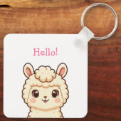 Porte-clés Conception d'illustration de lama mignon (Verso)