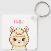 Porte-clés Conception d'illustration de lama mignon (Dos)