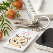 Porte-clés Conception d'illustration de lama mignon (Devant droit)
