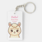 Porte-clés Conception d'illustration de lama mignon (Dos)