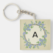 Porte-clés Conception d'initiale florale (Devant)