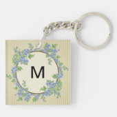 Porte-clés Conception d'initiale florale (Dos)