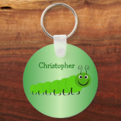 Porte-clés Conception d'insecte de chenille verte (Recto)