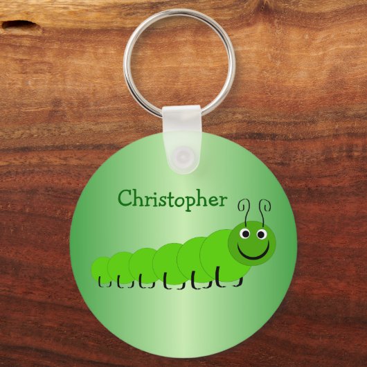 Porte-clés Conception d'insectes de chenille verte (Recto)