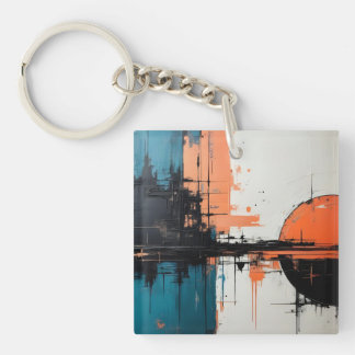 Porte-clés Conception d'onde rétro 02 Porte - clé acrylique