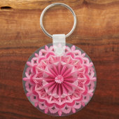 Porte-clés Conception d'origami floral rose complexe (Verso)
