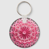 Porte-clés Conception d'origami floral rose complexe (Verso)