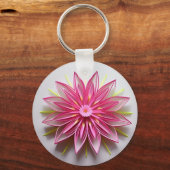 Porte-clés Conception d'origami floral rose complexe (Verso)