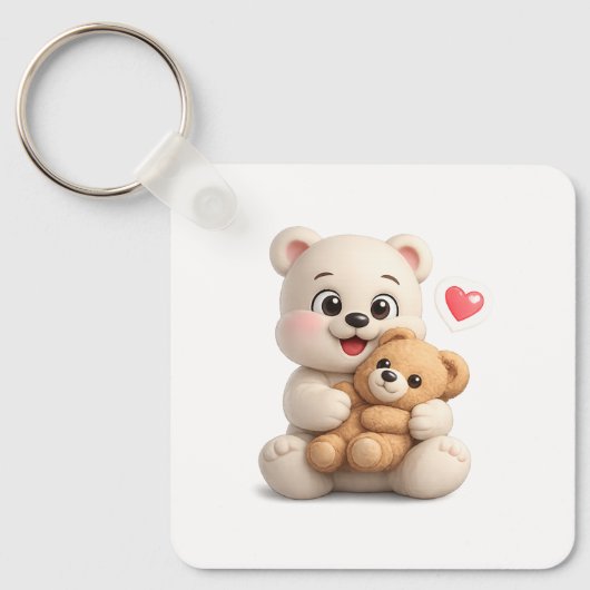 Porte-clés Conception d'ours en peluche adorable et mignon (Recto)