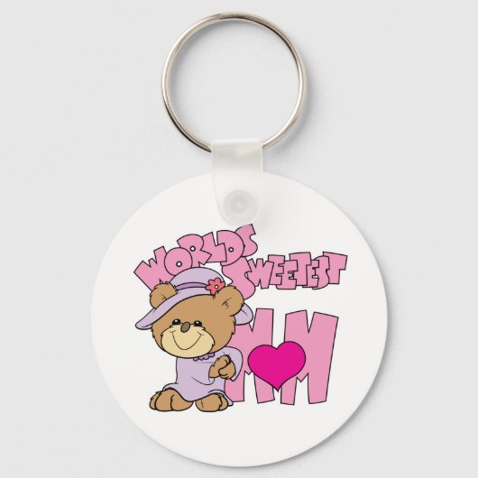 Porte-clés conception d'ours en peluche pour la maman la plus (Recto)