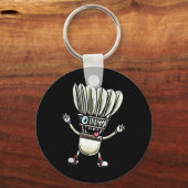Porte-clés Conception drôle de joueur de volant de badminton (Recto)