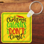 Porte-clés Conception drôle de Noël : les calories ne compten (Verso)