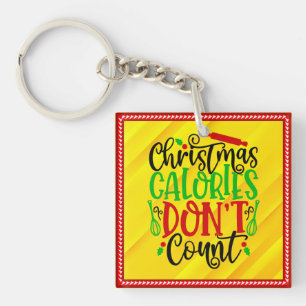 Porte-clés Conception drôle de Noël : les calories ne compten