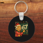 Porte-clés Conception drôle de pull de Noël 67 avec des floco (Recto)