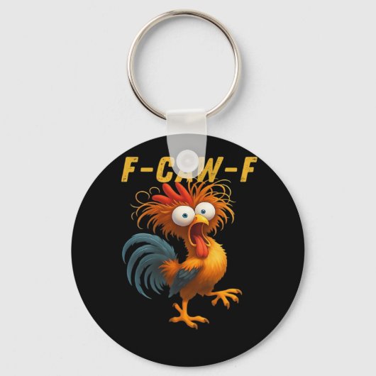 Porte-clés Conception drôle essentielle de poulet F-Caw-F (Recto)