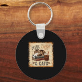 Porte-clés Conception drôle et mignonne de Jésus Café Chats A (Recto)