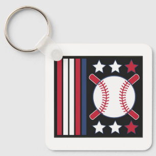 Porte-clés Conception du baseball patriotique