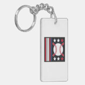 Porte-clés Conception du baseball patriotique (Devant gauche)