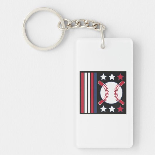 Porte-clés Conception du baseball patriotique (Devant)