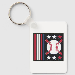 Porte-clés Conception du baseball patriotique
