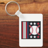 Porte-clés Conception du baseball patriotique (Recto)