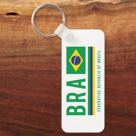 Porte-clés Conception du code ISO du Brésil-Alpha 3 (Recto)
