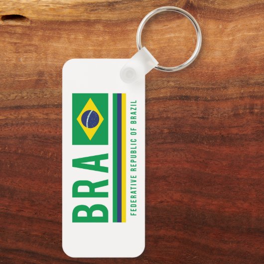 Porte-clés Conception du code ISO du Brésil-Alpha 3 (Verso)