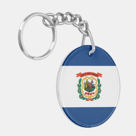 Porte-clés Conception du drapeau de l'État de Virginie-Occide (Devant gauche)