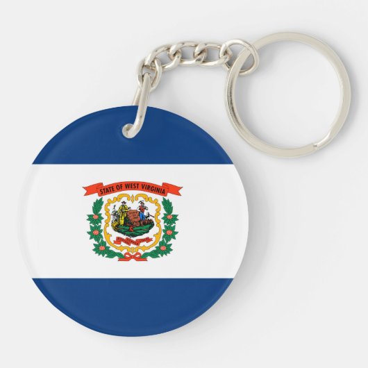 Porte-clés Conception du drapeau de l'État de Virginie-Occide (Dos)