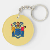 Porte-clés Conception du drapeau de l'État du New Jersey (Dos)