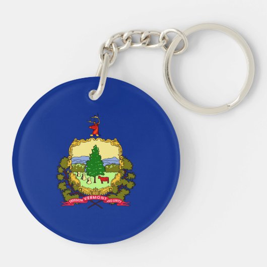 Porte-clés Conception du drapeau d'état du Vermont (Dos)
