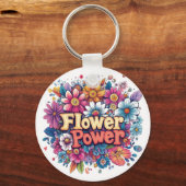Porte-clés Conception dynamique de l'énergie des fleurs avec (Recto)