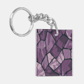 Porte-clés Conception élégante en verre de couleur violet géo (Devant gauche)