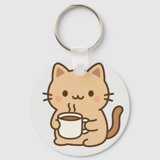 Porte-clés Conception esthétique cosy et kawaii de chat de ca (Recto)