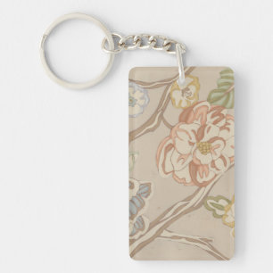 Porte-clés Conception florale de chintz d'organza de