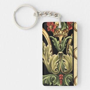 Porte-clés Conception florale ornementale avec les frontières