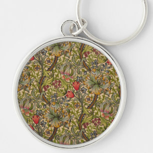 Porte-clés Conception florale vintage de William Morris à lys
