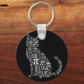 Porte-clés Conception geek de chat drôle amateur de maths (Recto)