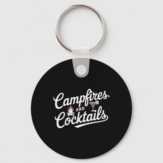 Porte-clés Conception Graphique De Camping D'été Feu De Camp (Recto)