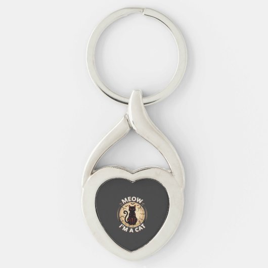 Porte-clés Conception graphique de chat Meow Halloween_1 (Devant)