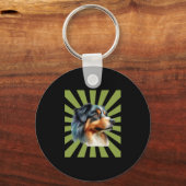 Porte-clés Conception graphique de coup de soleil Border Coll (Recto)