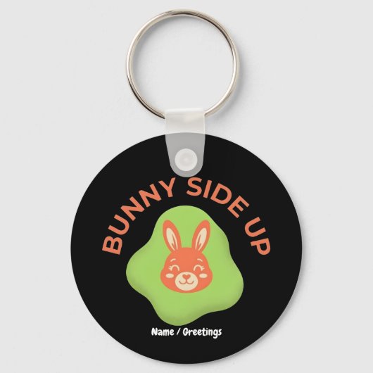 Porte-clés Conception Graphique d'Oeuf de Pâques Rétro Bunny (Recto)