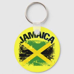 Porte-clés Conception grunge de drapeau de la Jamaïque de