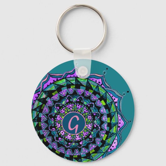 Porte-clés Conception initiale personnalisée du mandala (Recto)