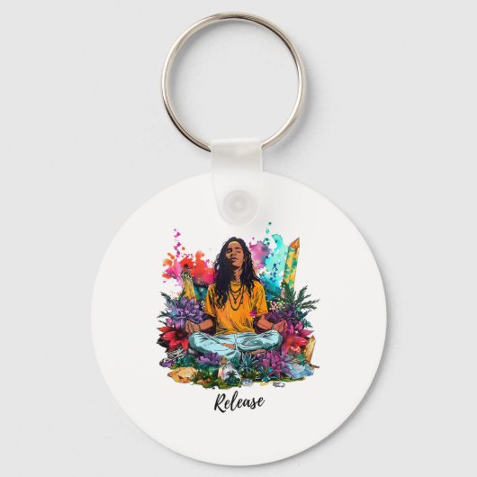 Porte-clés Conception Inspirée de Yoga et Méditation d'Harmon (Recto)