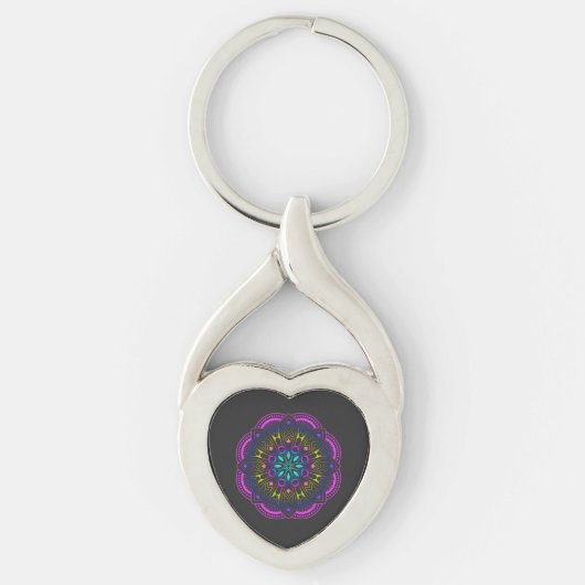 Porte-clés Conception Mandala fraîche (Devant)